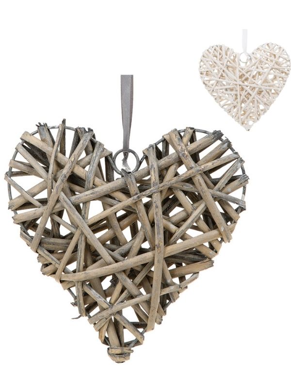 Décoration Murale Marlo Coeur En Osier 19X15Cm - Assortis