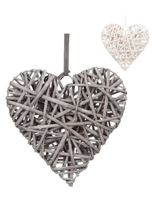 Décoration Murale Marlo Coeur En Osier 24X23Cm - Assortis