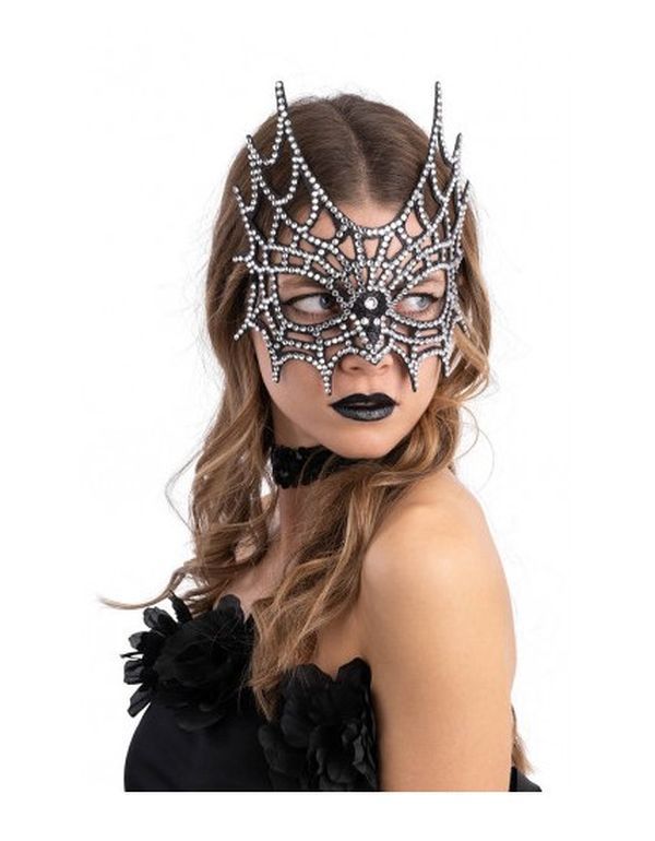 Halloween Maske Stoff Spinnennetz
