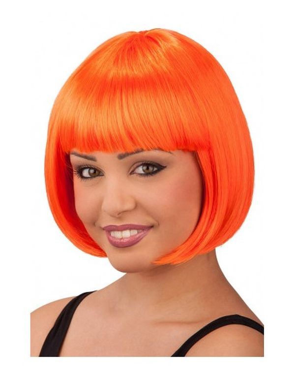 Halloween Perücke Lovely Orange Fluo