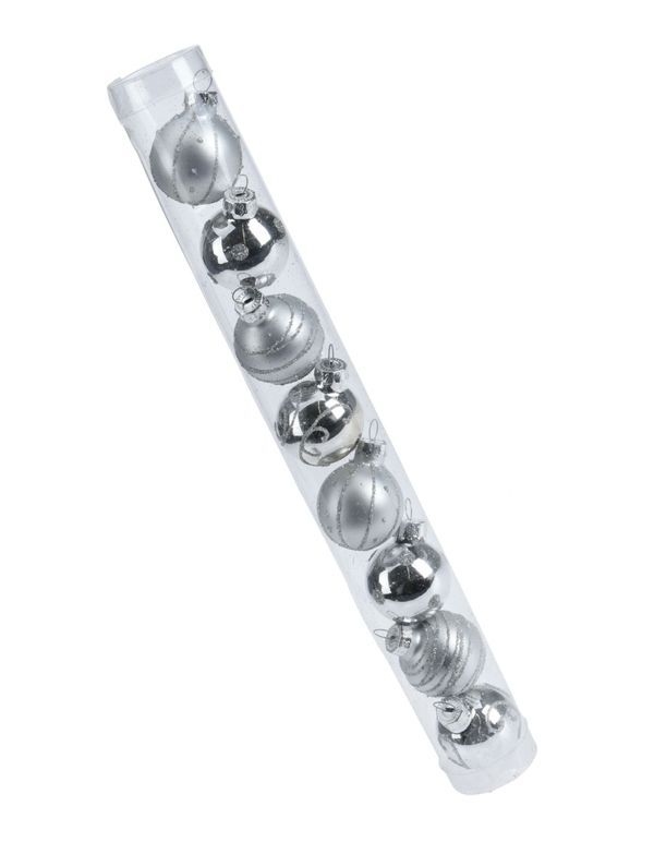 Weihnachtskugel Aus Glas Silber 8 Stücke 3Cm 