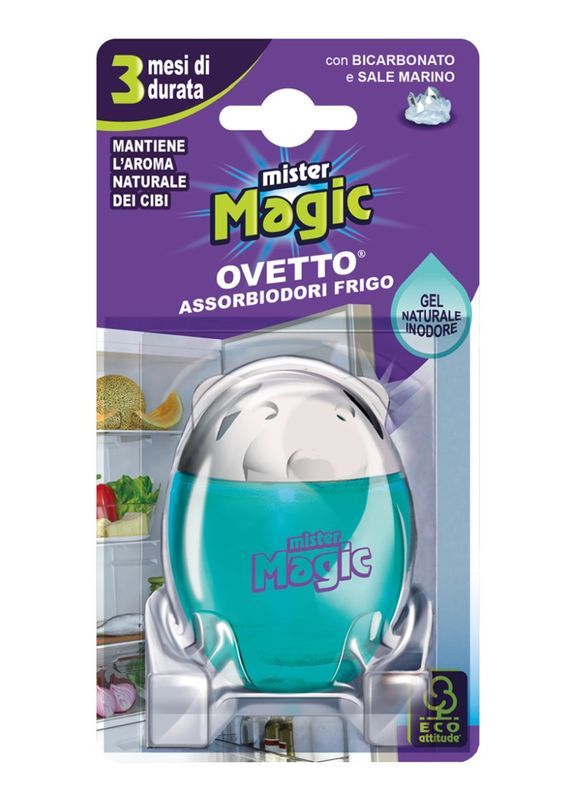 MISTER MAGIC Ovetto Profumato Per Frigorifero Bicarbonato E Sale Marino 