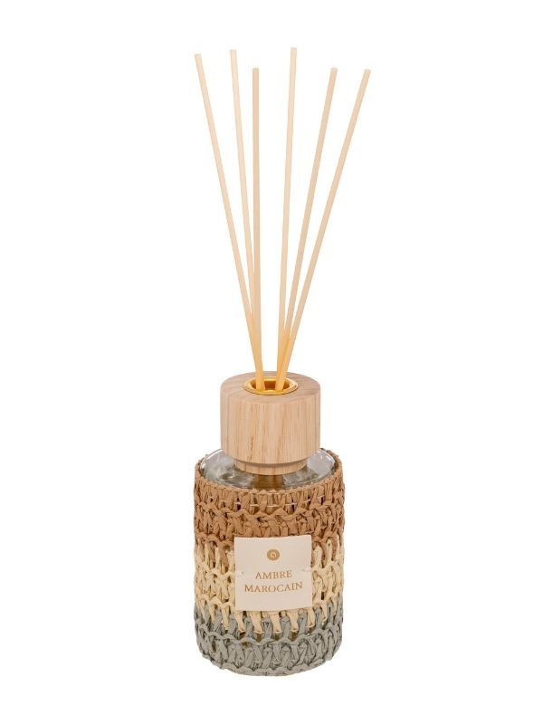 Diffuseur De Parfum Zaya En Verre Et En Fibres Naturelles Parfum D'Ambre 220Ml