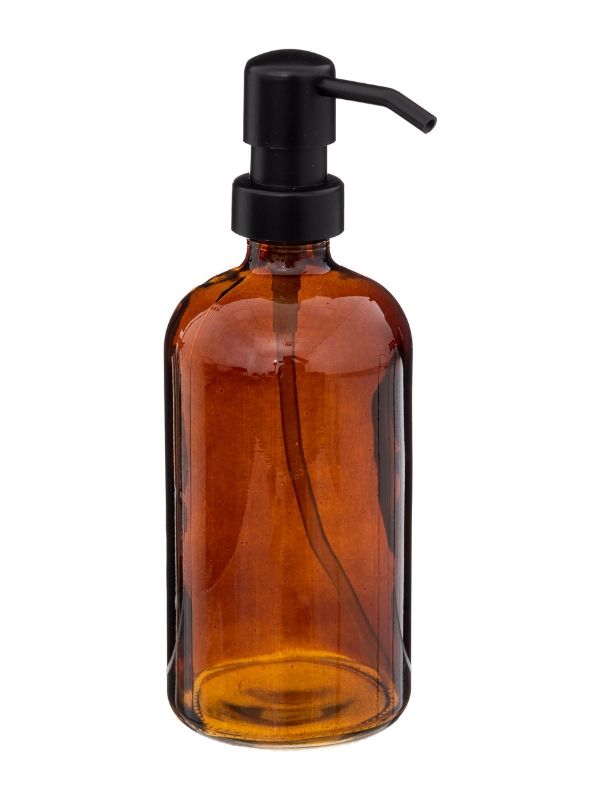 Dispenser Per Sapone Vetro Marrone 450ml
