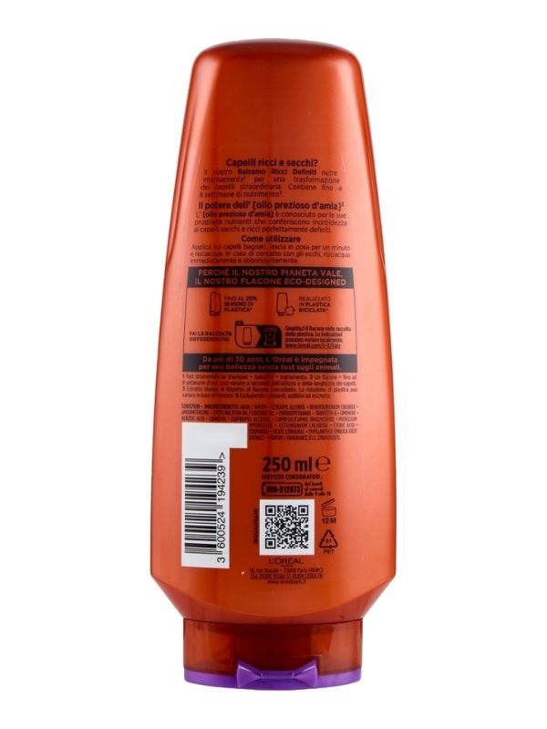 L'OREAL Elvive Balsamo Capelli Ricci E Secchi Olio D'Amla 250Ml