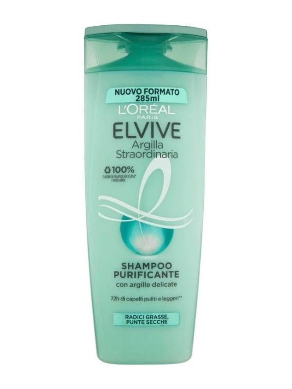 L'OREAL Elvive Shampoo Radici Grasse Punte Secche Argilla Delicata 285Ml