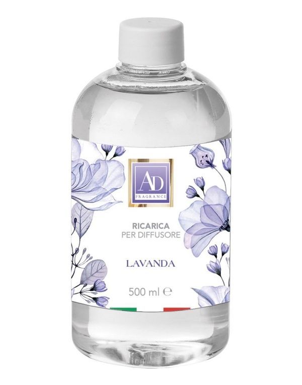  Ricarica Per Diffusore Con Bastoncini Lavanda 500Ml