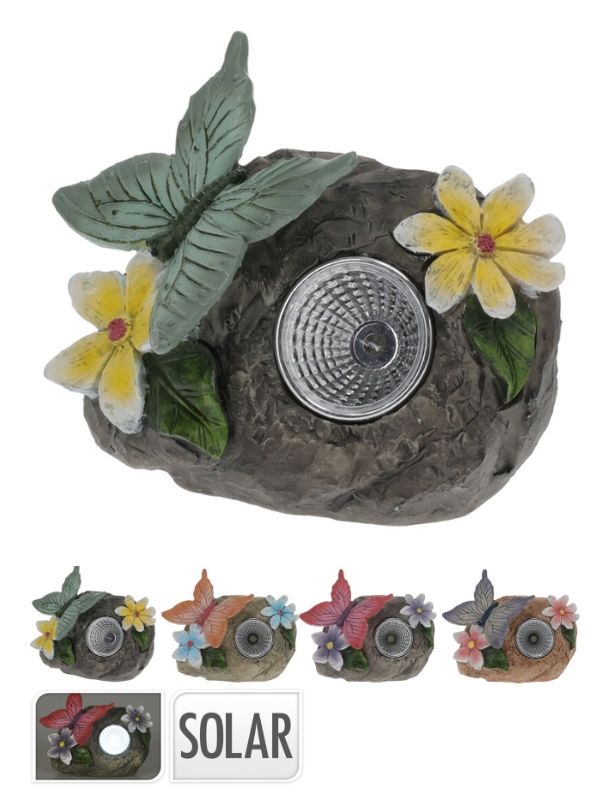 Lampe solaire papillon 10 cm - Assortiment