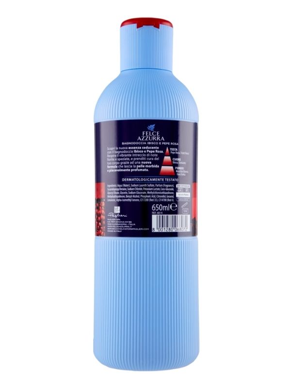 FELCE AZZURRA Bain Douche Hibiscus Et Poivre Rose Essence De Séduction 650Ml