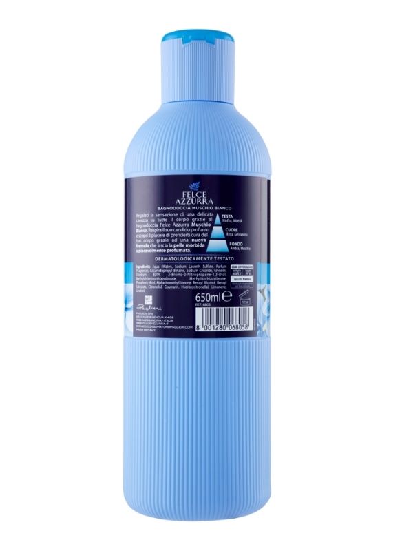 FELCE AZZURRA Bain Douche Musc Blanc Essence De Délicatesse 650Ml