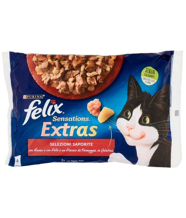 FELIX Sensations Extra Gelee Rindfleisch Und Huhn 4X85G