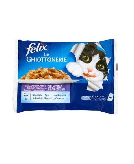 Felix Umido Gatto Le Ghiottonerie Agnello E Coniglio Multipack 4X85 Gr