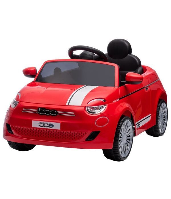 Auto Elettrica Per Bambini Fiat 500e Rossa Con Telecomando 97,5X54X32Cm 
