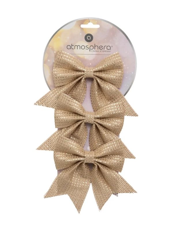 Weihnachtsschleife Gold 3 Stück 13Cm