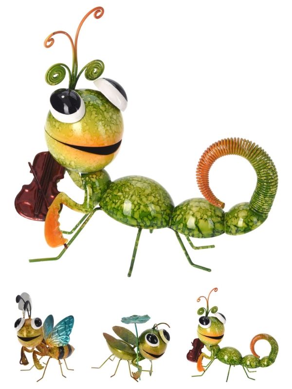 Insecte décoratif en métal 10x21cm - Assortiment