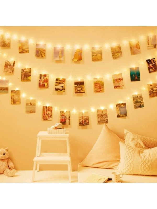  Led-Girlande Mit 12 Fotoclip 195Cm - Sortiert