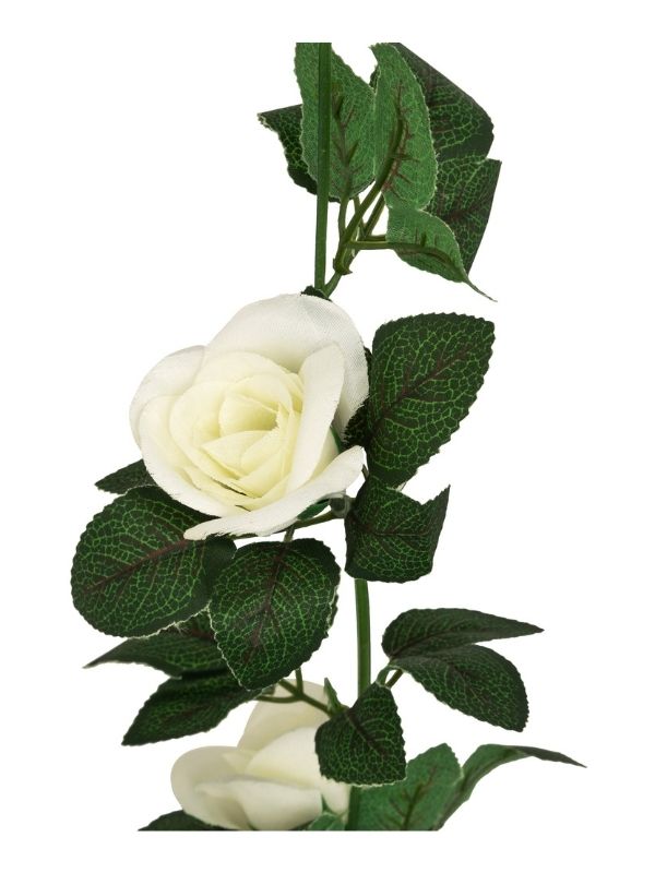 Künstliche Dekopflanze Girlande Naki Rosen Weiß 230Cm