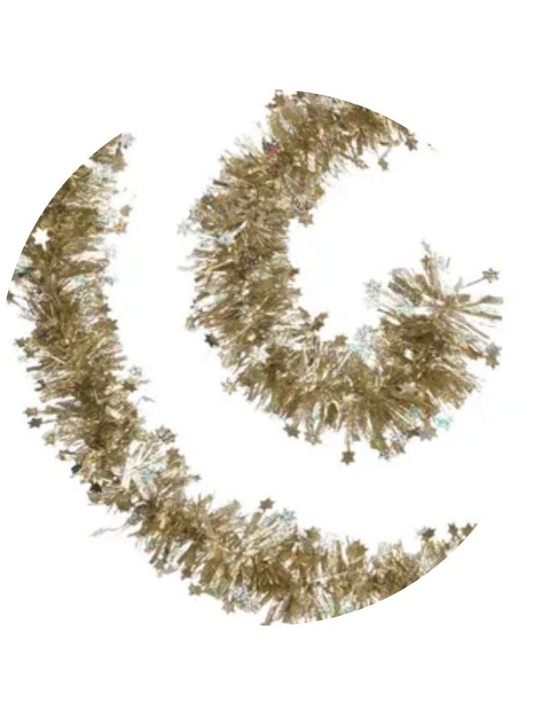 Couronne De Noël Doré Avec Des Étoiles 100Cm