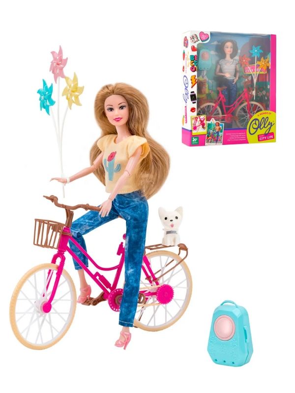 Gioco Per Bambina Bambola Olly Love City Life In Bici Con Cagnolino 30Cm - Assortito