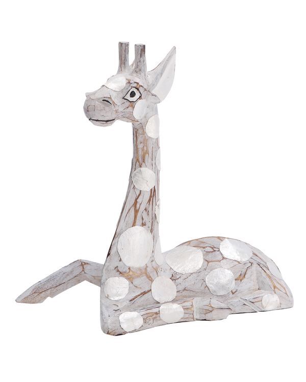 Girafe Deco En Bois 30X33Cm