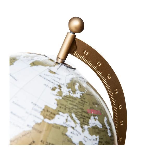 Globo Decorativo Con Base In Metallo Dorato 29Cm