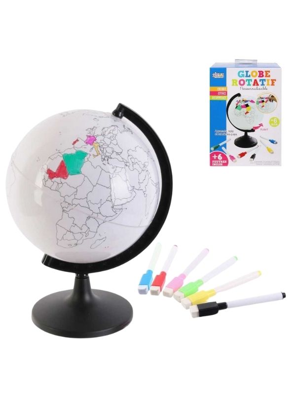 Article Kraft Globe À Personnaliser Avec Des Feutres 22Cm