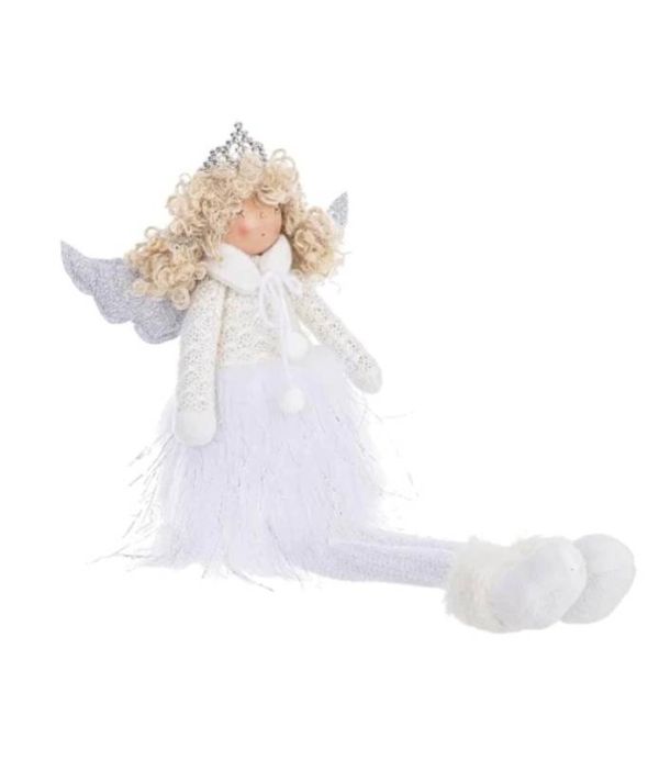 Angioletto Natalizio Bianco 50Cm