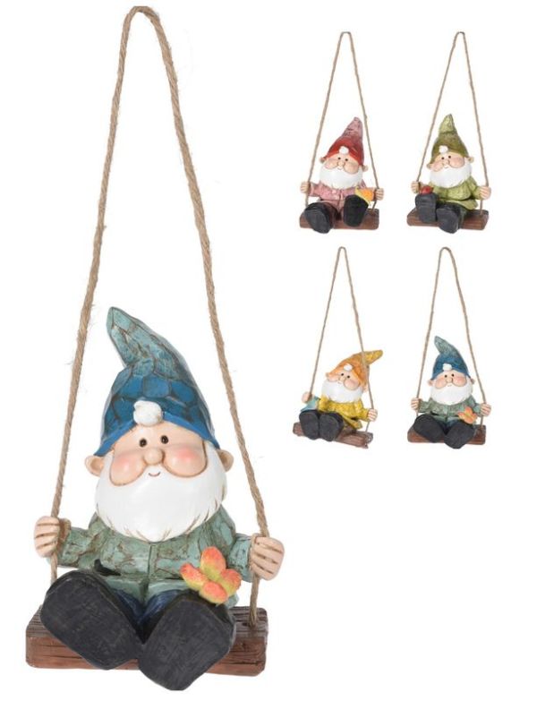 Harzzwerg Mit Schaukel 14Cm - Gartendeko