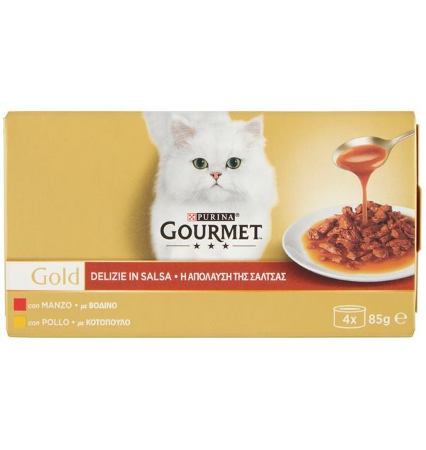 GOURMET Gold Delizie In Salsa Manzo E Pollo 4X85G