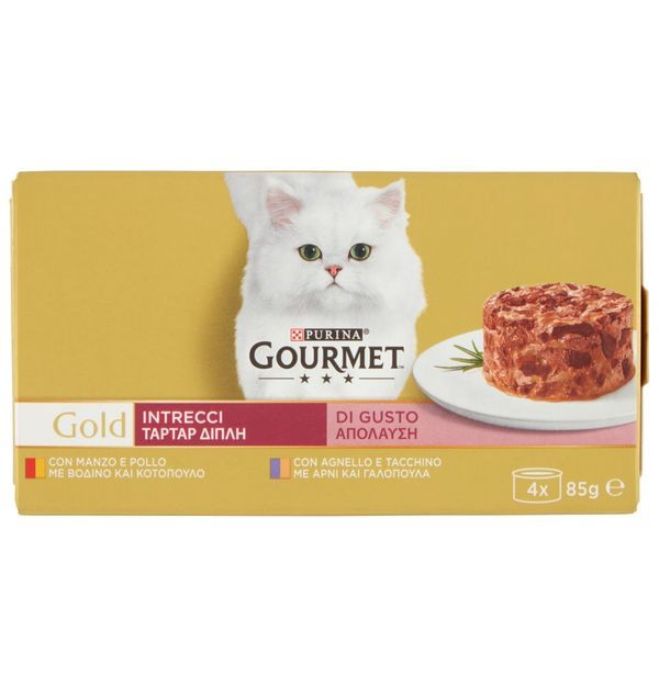 GOURMET Gold Grundstücke Rindfleisch Und Huhn, Lammfleisch Und Truthahn 4X85G