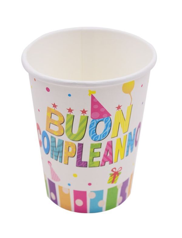 Article Party Multicolor Buon Compleanno Verre 9Cm