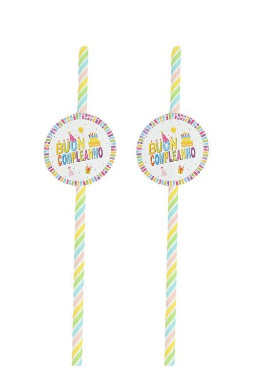 Article Party Multicolor Buon Compleanno Paille 