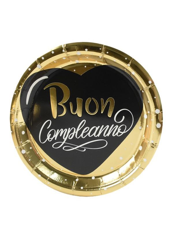Article Party Black&Gold Grande Assiette 23Cm