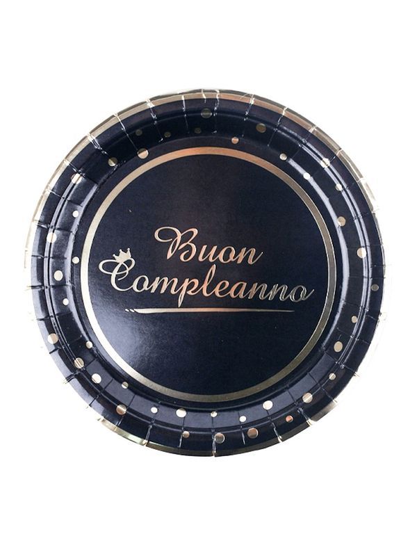 Articolo Party Black&Gold Piatto Grande 23Cm