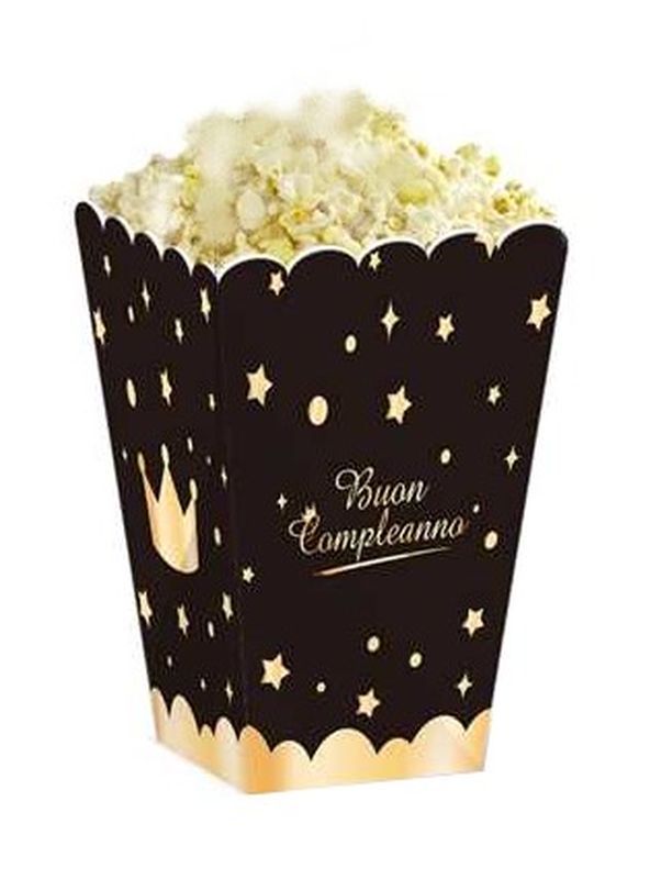 Artikel Party Black&Gold Popcorn 14X11Cm