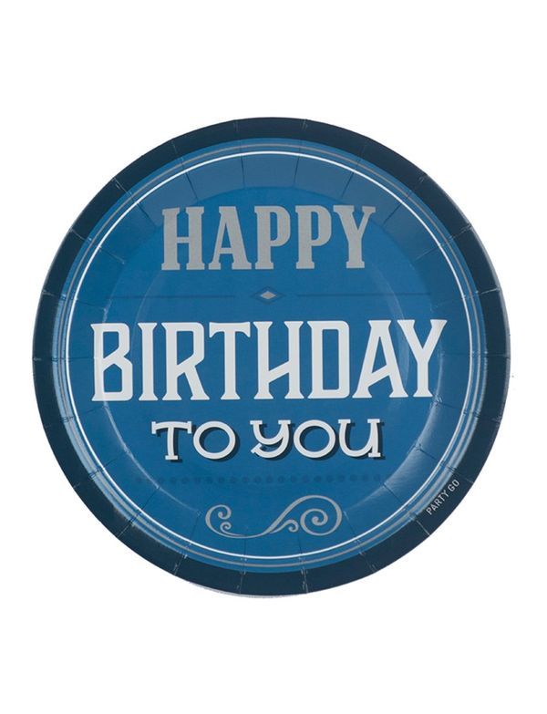 Article Party Vintage Buon Compleanno Petite Assiette 18Cm