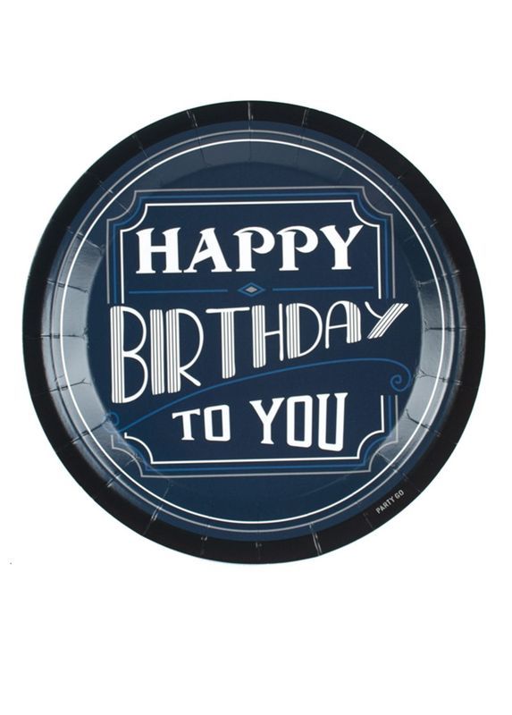 Articolo Party Vintage Buon Compleanno Piatto Grande 23Cm