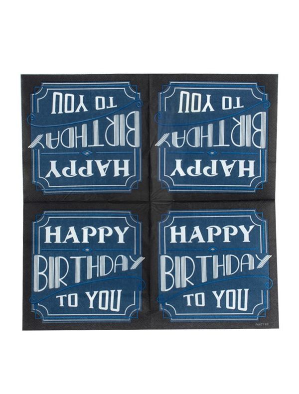 Article Party Vintage Buon Compleanno Serviette 33X33Cm