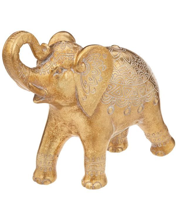 Elefante Déco Bélinda In Resina Oro 23Cm