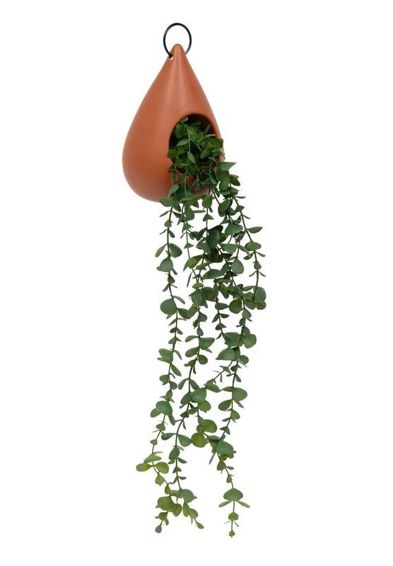 Falsche Pflanze Mit Keramik-Tropfenvase Zum Aufhängen 60Cm