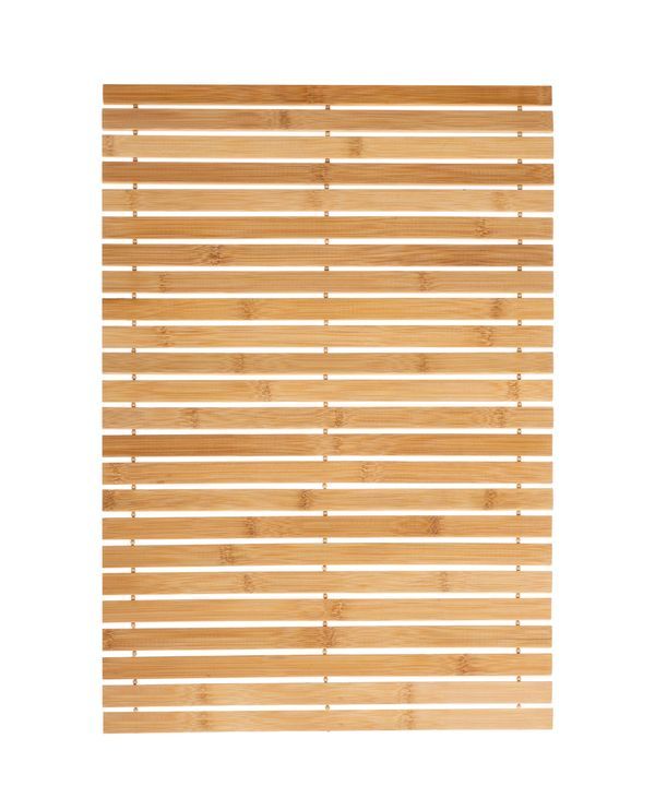 Tapis De Bain En Bambou Enroulable 40X60Cm