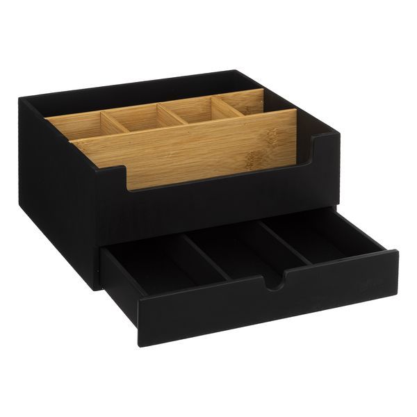 Organizer Nero In Legno Natureo  26X24X13Cm