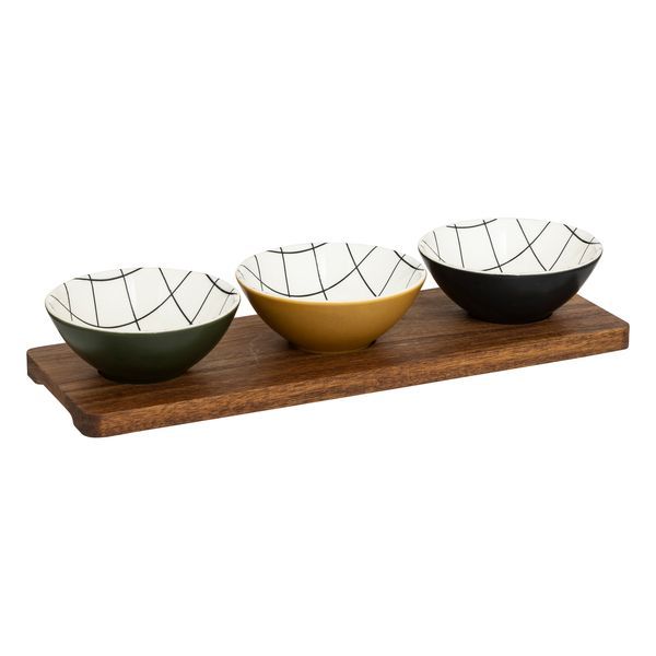 Aperitif-Set Mit Keramikschalen Corner  37X12X6Cm