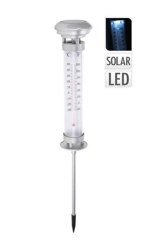 Lampe Solaire De Jardin Avec Thermomètre 