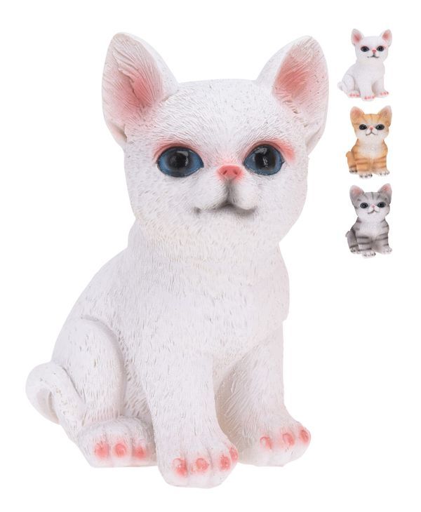 Gartendeko Harz-Katze 11X8X14Cm - Sortiert
