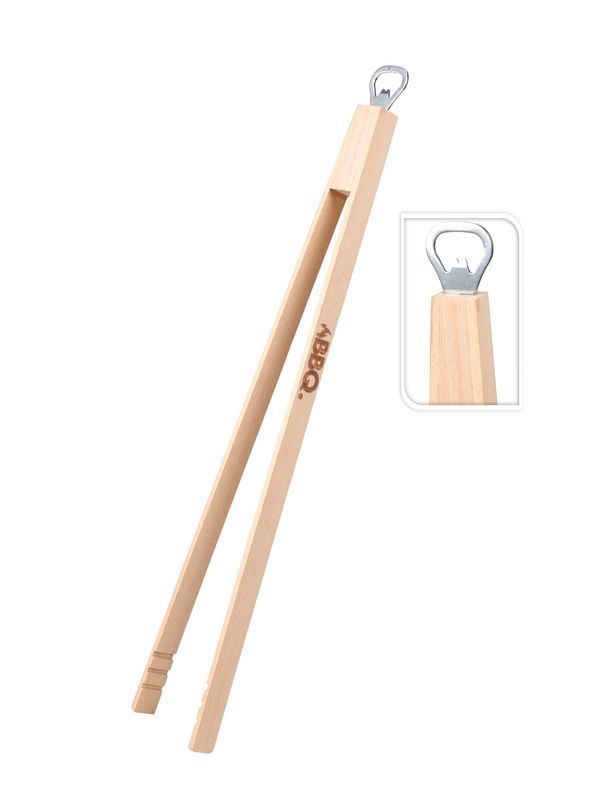 Accessorio Bbq Pinza In Legno + Cavatappi 48Cm