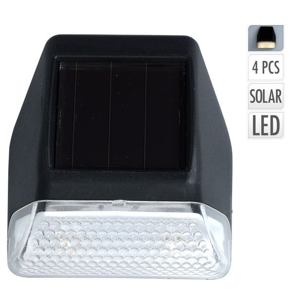 Lampe Solaire De Jardin 4 Lampes Murales 6X7Cm