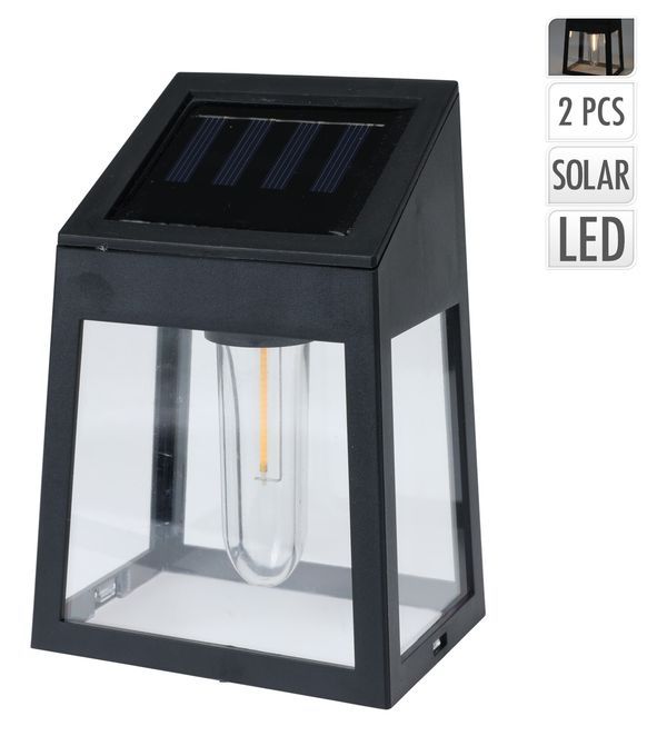 Lampe Solaire De Jardin 2 Appliques 9X13Cm