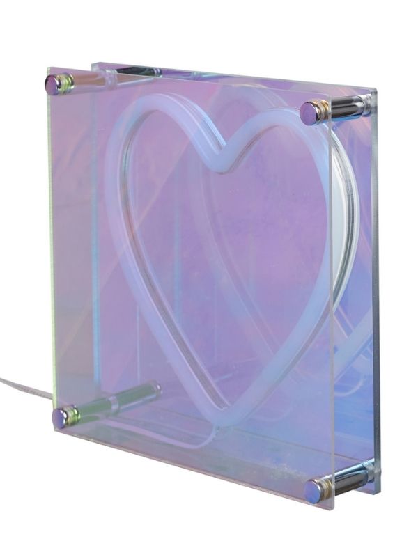  Lampe Led Acrylique Effet Neon Heart 18X18Cm
