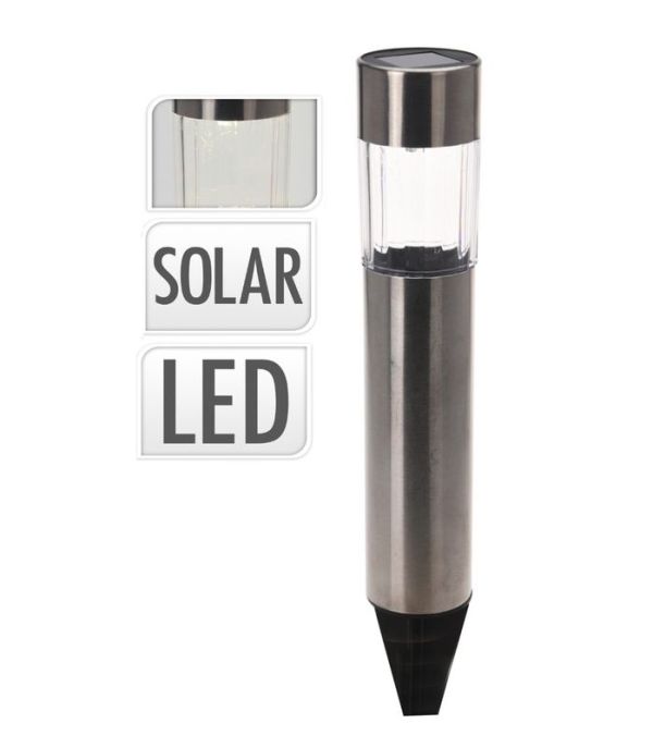 Lampe Solaire En Acier 4X22Cm